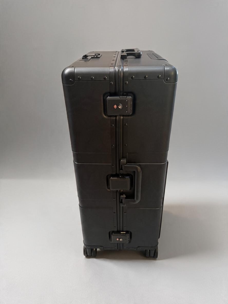 Paradox Aviation 30-inch GEN2 Frequent Flyer 2-wheel check-in luggage in dark sky finish with side handle and locks.
