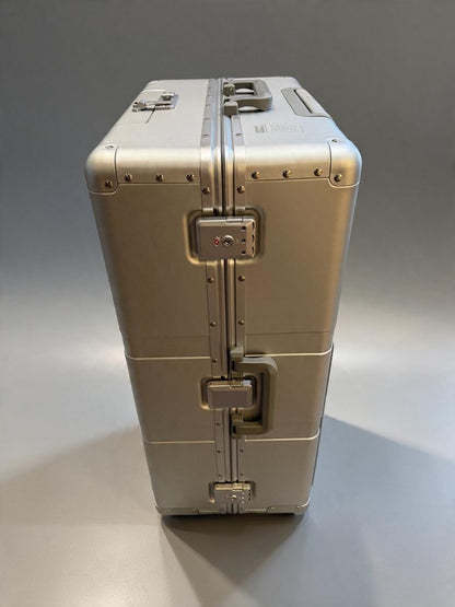 Paradox Aviation 30-inch GEN2 professional flight crew check-aboard luggage in silver with matte grey handles.