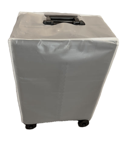 Paradox Aviation 30-inch GEN2 flight crew check-in luggage with a protective grey slip-on cover and two wheels.