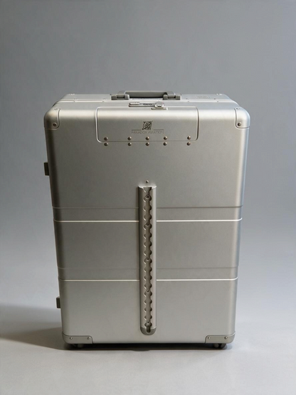Paradox Aviation 30-inch GEN2 silver aluminum flight crew check-in suitcase with front cargo track and matte handle.
