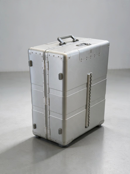 Paradox Aviation 30-inch GEN2 silver hard-shell flight crew check-in luggage with reinforced aluminum construction.