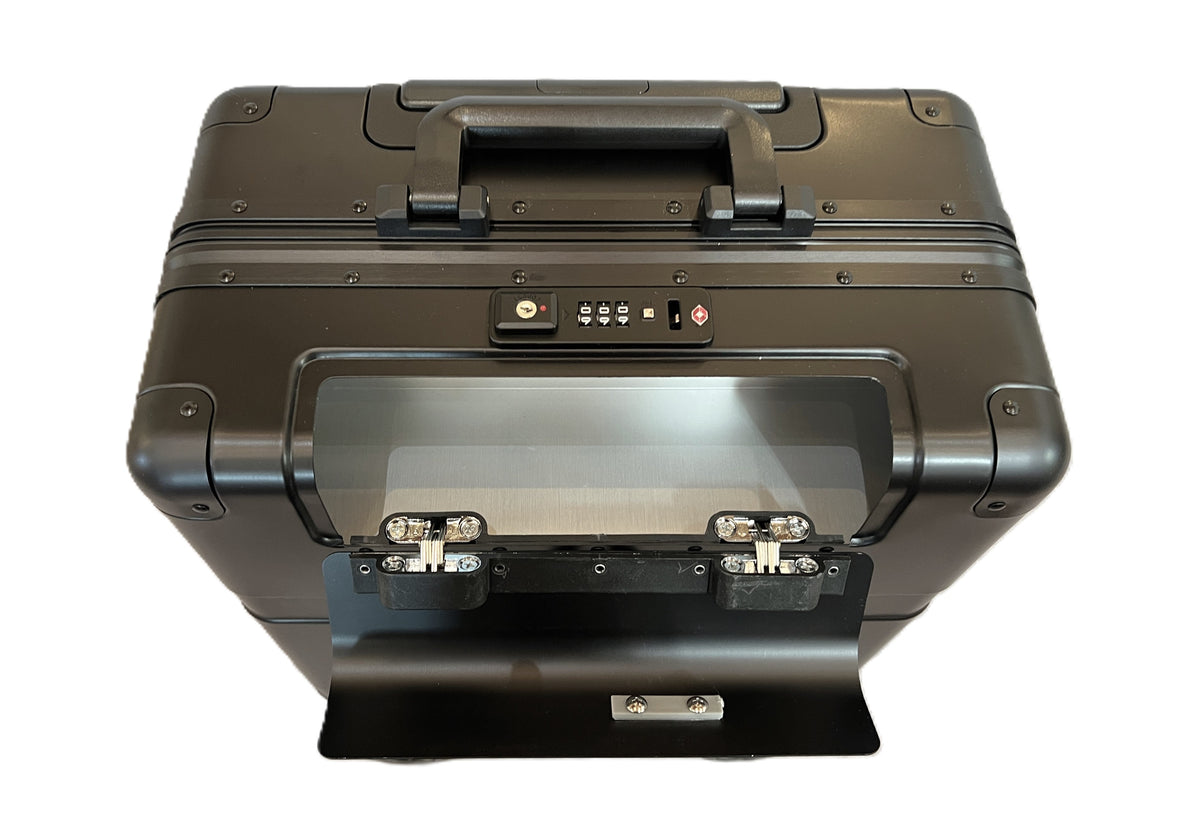 Paradox Aviation GEN2 22-inch professional flight crew roll aboard case in black with TSA lock and cargo track.