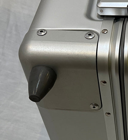 Paradox Aviation GEN2 flight crew case corner detail showing reinforced silver metal construction and protective bumper