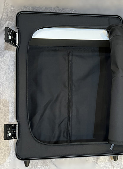 Interior view of the Paradox Aviation GEN2 22-inch flight crew roll aboard case featuring a black fabric lining.
