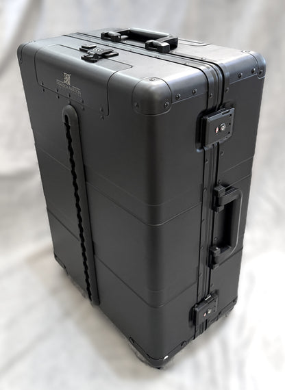 Paradox Aviation GEN2 25-inch professional flight crew roll aboard luggage in matte black with reinforced metal casing.