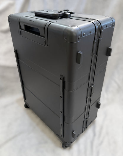 Paradox Aviation 25-inch GEN2 professional flight crew roll aboard luggage in matte black with reinforced metal frame.