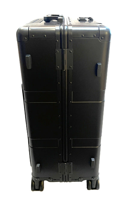 Paradox Aviation GEN2 Frequent Flyer 25-inch aluminum hard-shell roll aboard suitcase in matte black with curb sliders