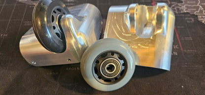Paradox Aviation GEN2 flight crew case replacement matte grey wheels and armored billet aluminum wheel housing