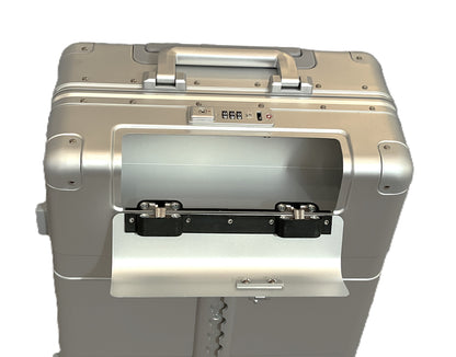 Paradox Aviation GEN2 22-inch silver aluminum flight crew carry-on luggage with retractable handle and combination lock
