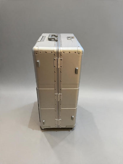Paradox Aviation 30-inch GEN2 professional flight crew check-aboard luggage in silver with a durable metal frame.